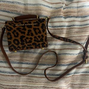 Cheetah Print Mini Trunk Brandon Blackwood Shoulder Bag
